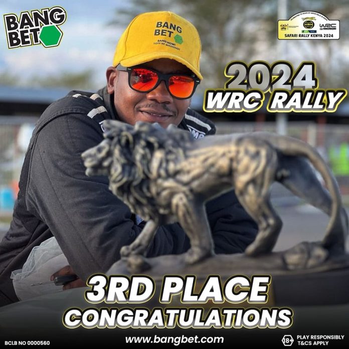 WRC 2024 RALLY KENYA JOSIAH KARIUKI NO 3 WINNER WRC Winner no.3 Josiah Kariuki is sponsored by Bangbet
