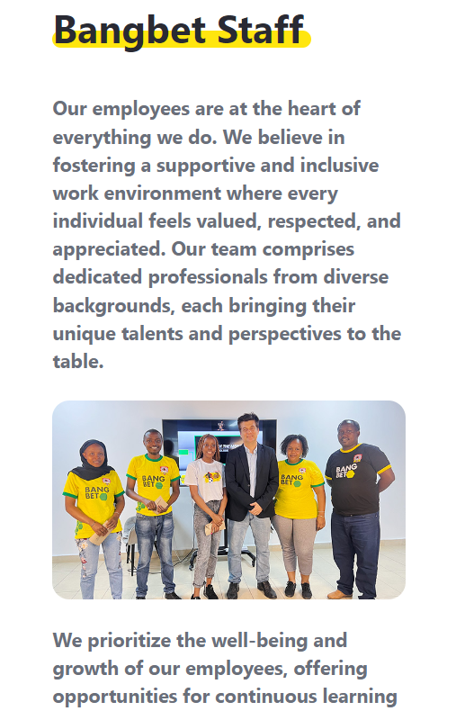 Bangbet About us page