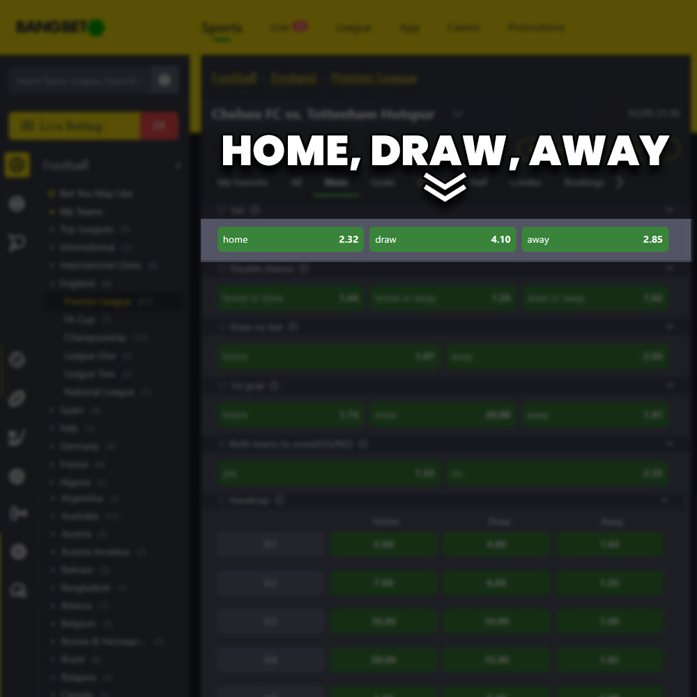 home, draw and away in betting