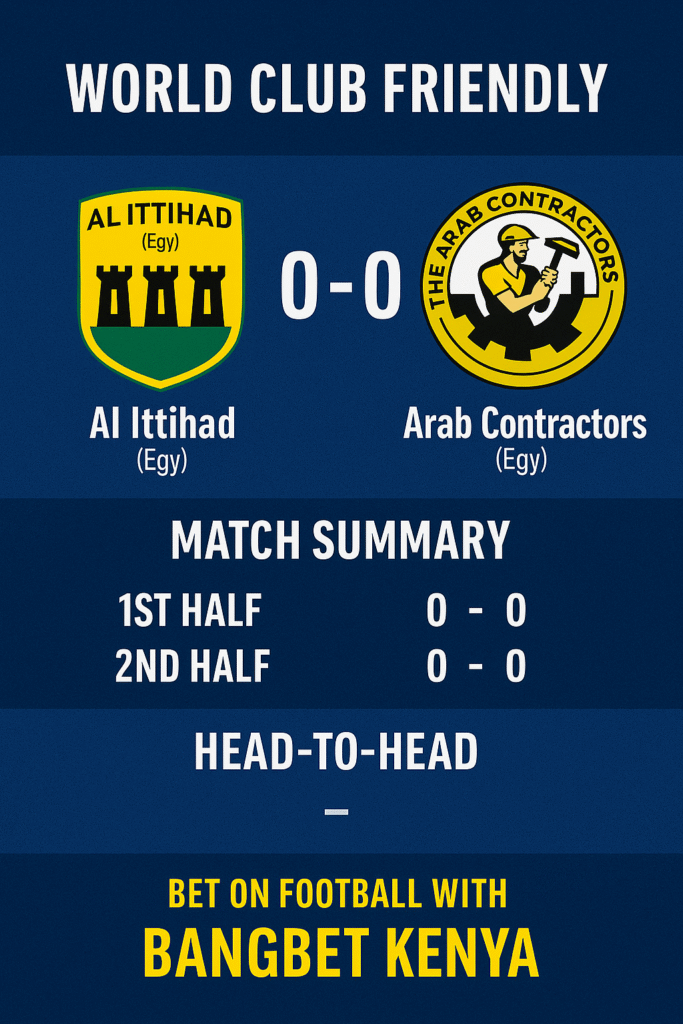 ⚽ World Club Friendly Stalemate: Al Ittihad vs Arab Contractors Ends 0-0