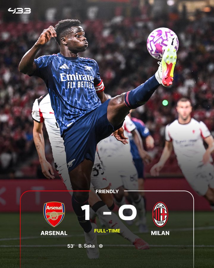Arsenal 1-0 AC Milan: Saka Shines in Club Friendly