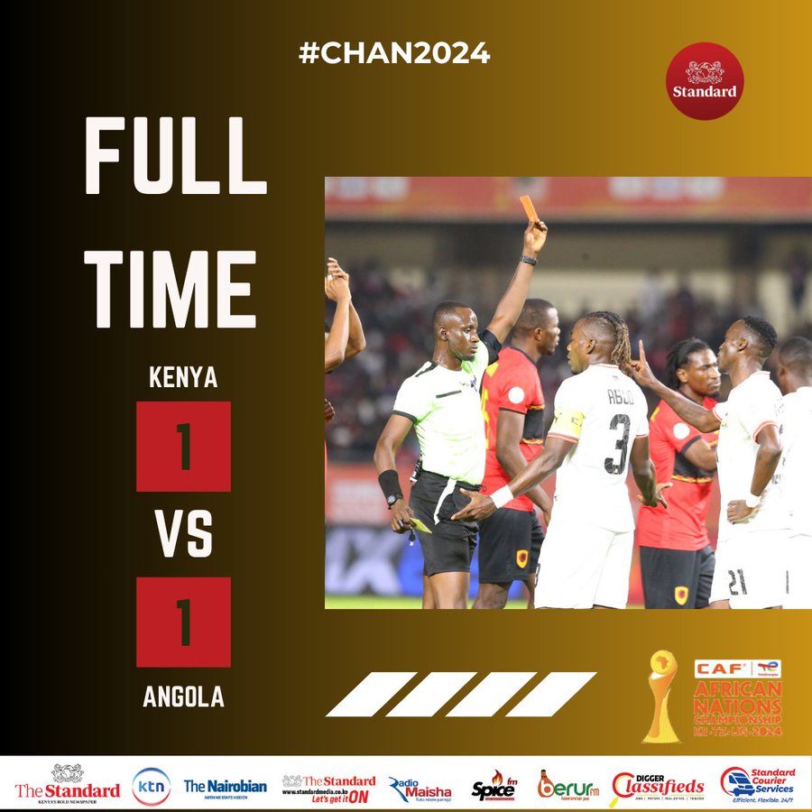 CHAN: Kenya vs Angola Ends in a 1-1 Draw