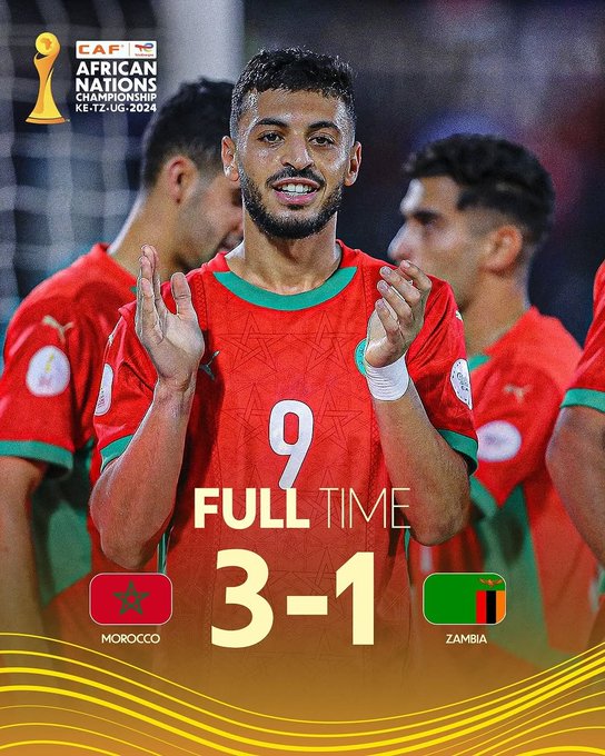 CHAN: Morocco Beat Zambia 3-1 in Thrilling Clash