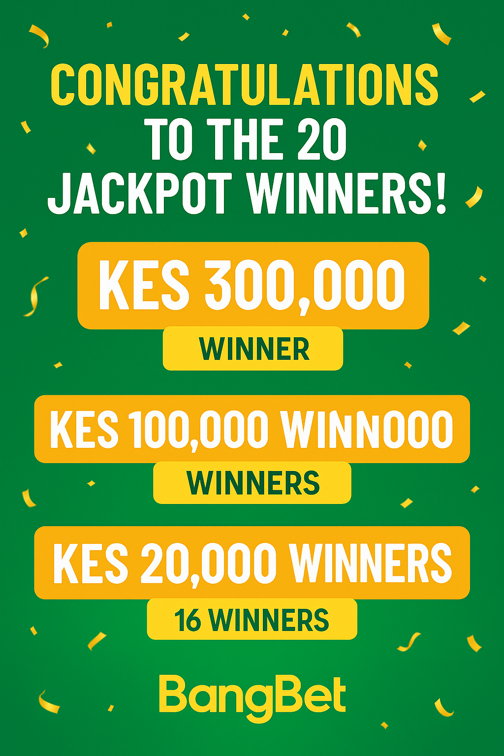 20 Lucky Winners Celebrate in Bangbet Kenya’s Daily Jackpot!