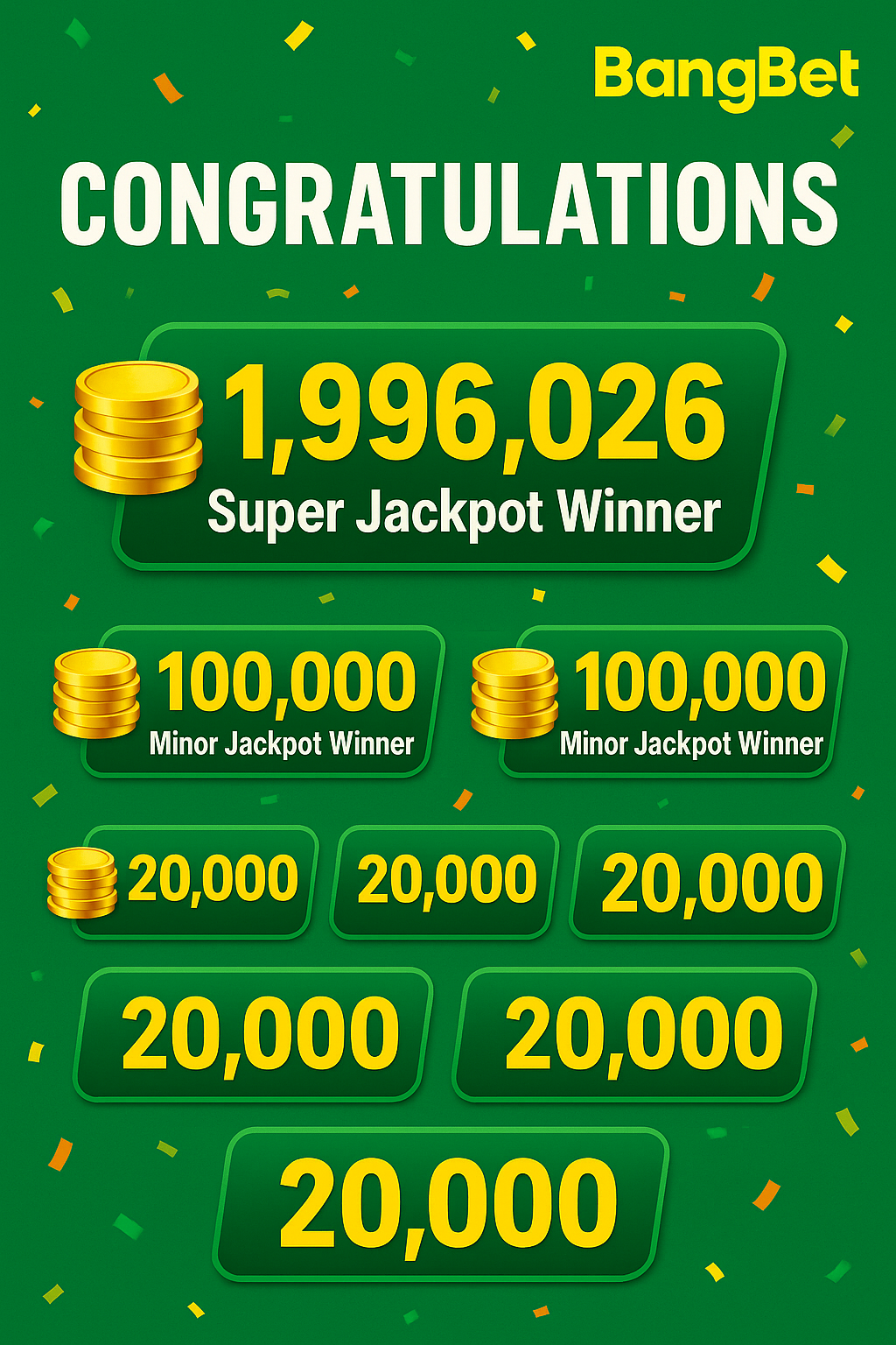 10 Lucky Winners Celebrate Big on Bangbet Daily Jackpot