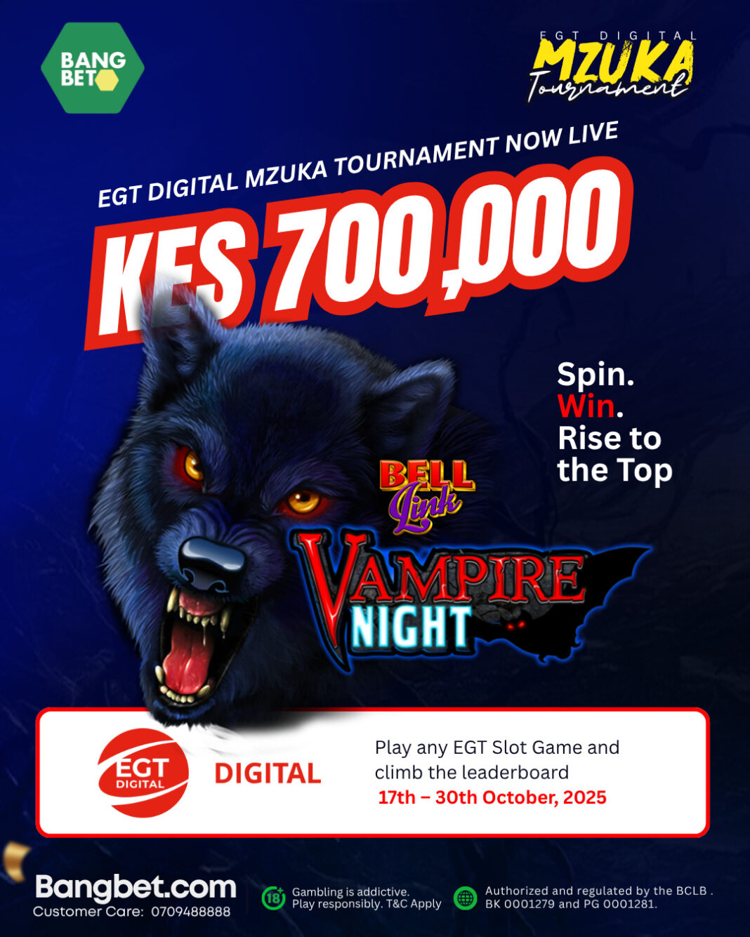 EGT Digital Mzuka Tournament: Win Your Share of KES 700,000 with Bangbet!