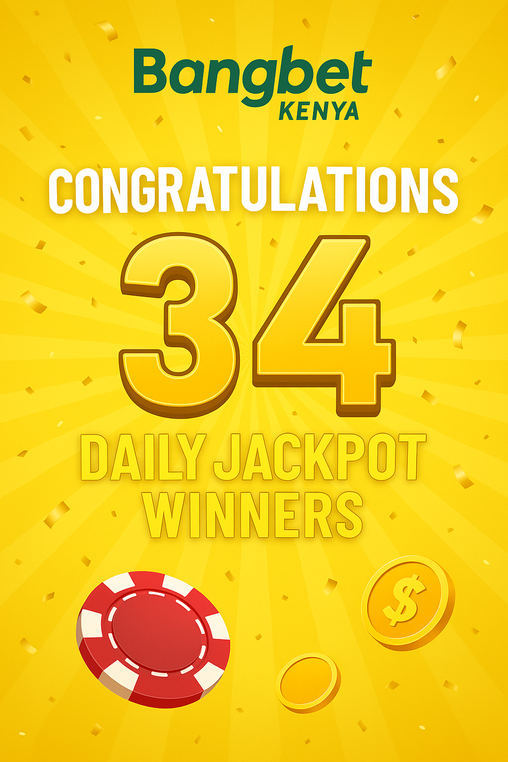 Bangbet Kenya Celebrates 34 Daily Jackpot Winners