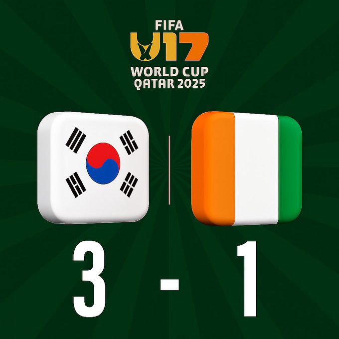 South Korea U17 vs Ivory Coast U17: Korea Win 3–1 in FIFA U17 World Cup