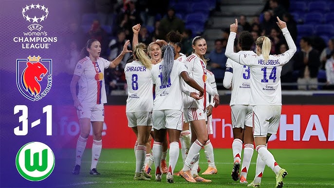 Lyon Women Stun Wolfsburg 3–1 in UEFA Women’s Champions League Thriller