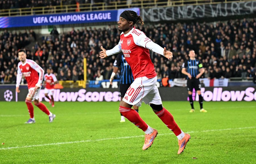Madueke Leads Arsenal to 3-0 UCL Triumph vs Brugge