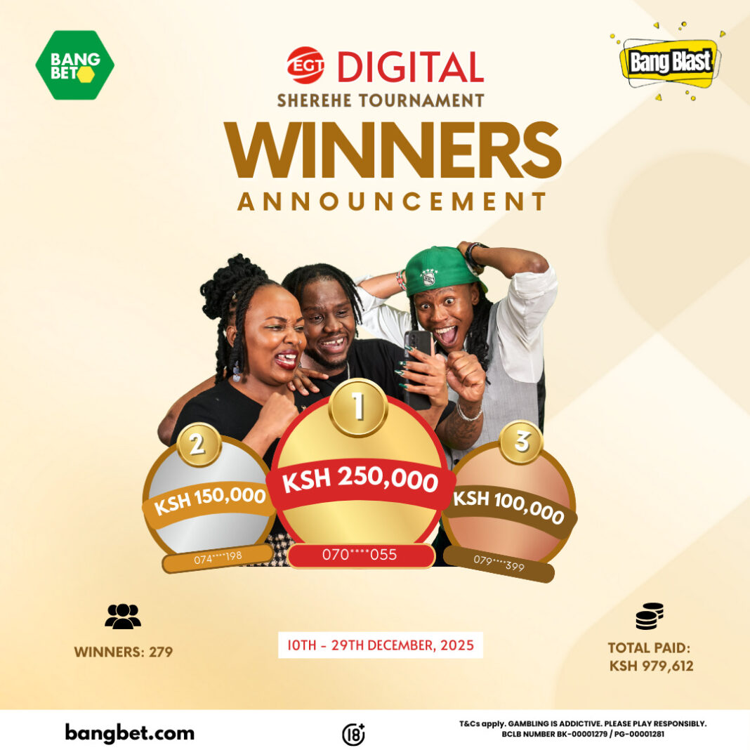 EGT Digital Sherehe Tournament Winners: Bangbet Kenya Celebrates Big December Payouts