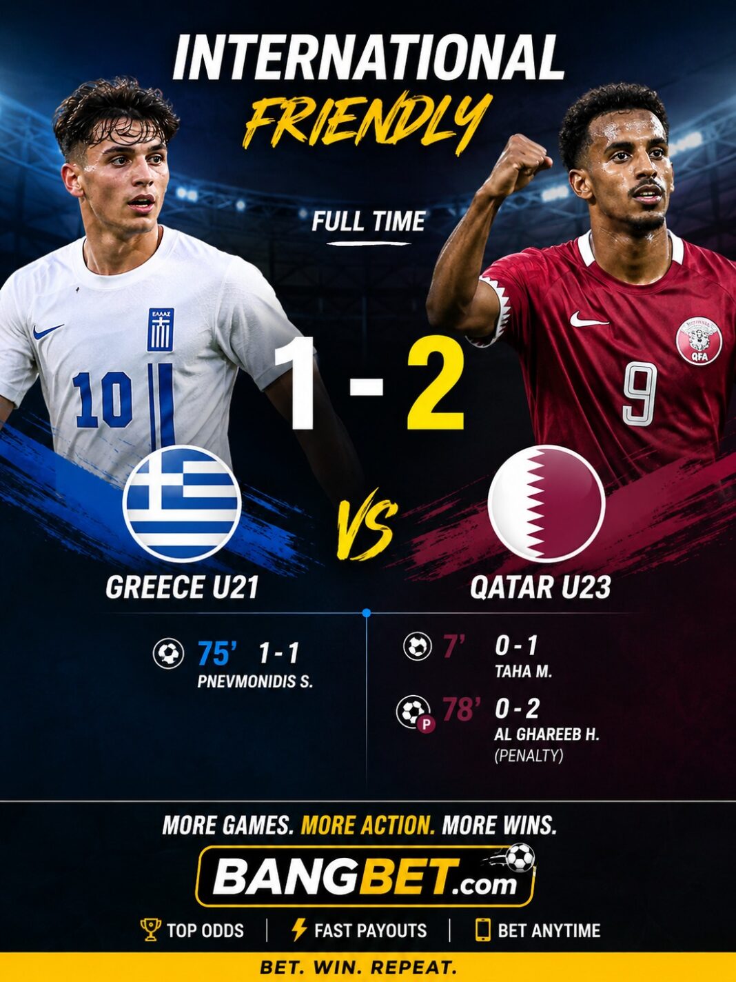 Qatar U23 Shock Greece U21 in Thrilling International Friendly