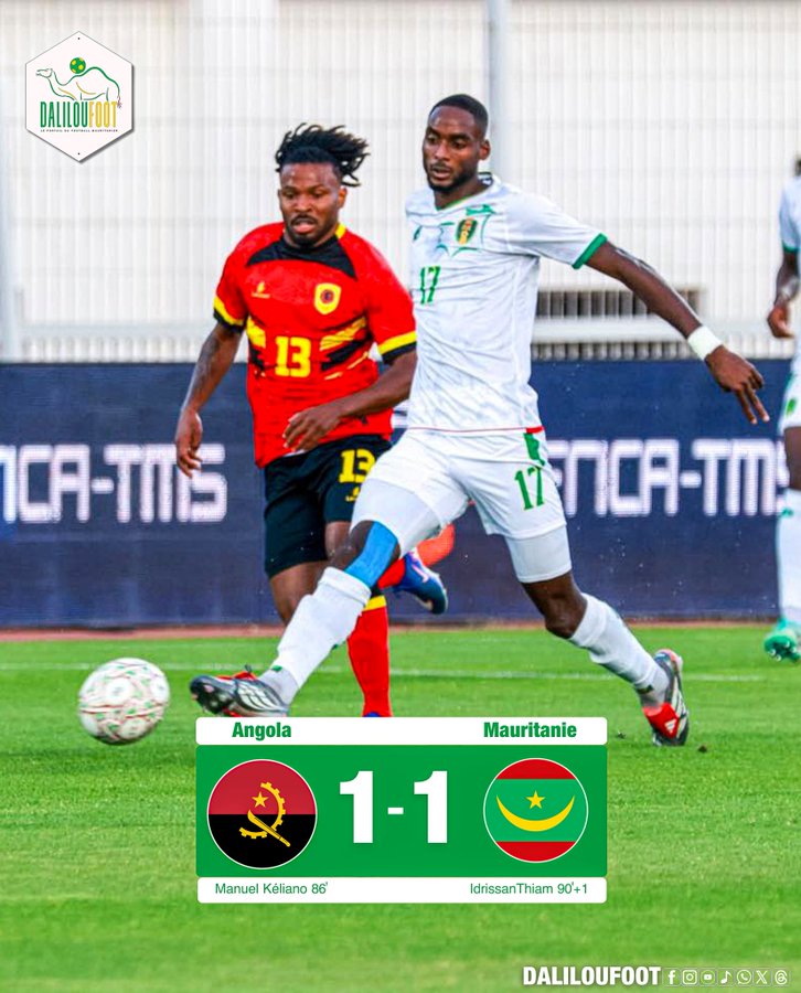 Angola Held by Mauritania in Dramatic 1-1 International Friendly Draw