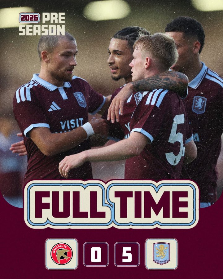 Aston Villa Thrash Walsall 5-0 in Dominant Pre-Season Friendly