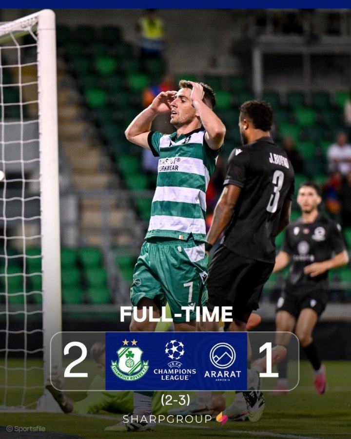 Shamrock Rovers Beat Ararat-Armenia 2-1 in UCL Qualifier
