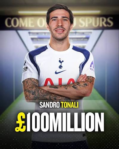 Sandro Tonali Joins Tottenham in Club-Record £100m Transfer