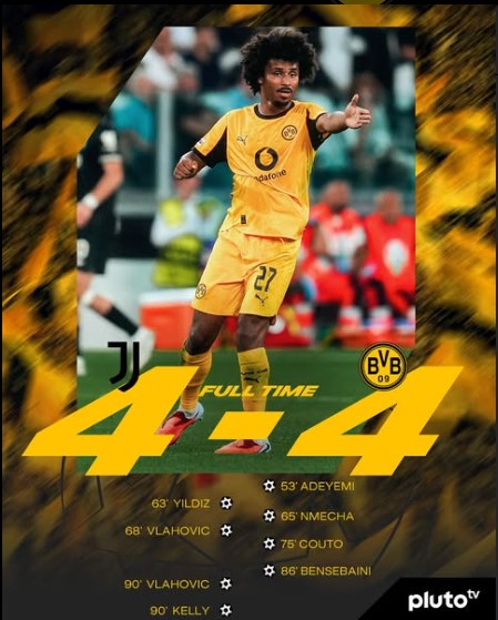 Juventus Complete Stunning Comeback in 4-4 Thriller Against Borussia Dortmund