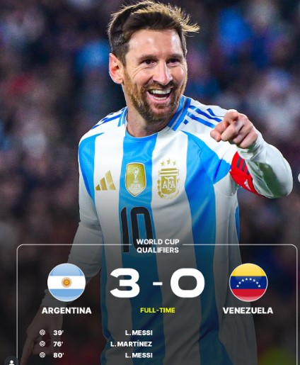 Argentina vs Venezuela: Messi Shines in 3-0 Win in His Last World Cup Qualifier on Home Soil