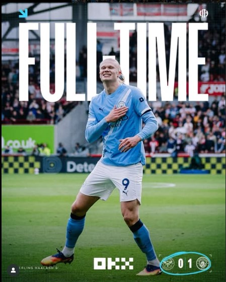 Manchester City Edge Brentford 1–0 as Haaland Strikes Again to Keep Title Hopes Alive