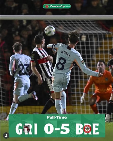 Brentford Crush Grimsby Town 5-0 to Advance in the Carabao Cup
