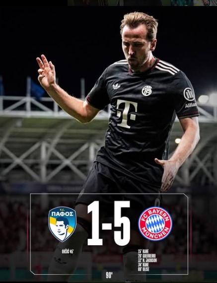 Bayern Crush Pafos 5-1 In A UCL Thriller.