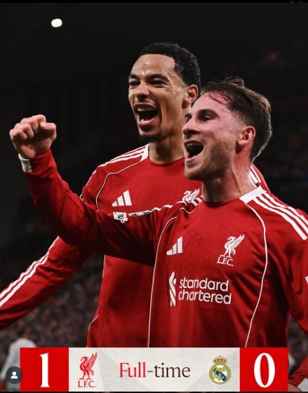 Liverpool Edge Real Madrid 1–0 in UCL Clash at Anfield: Mac Allister Fires Reds to Victory