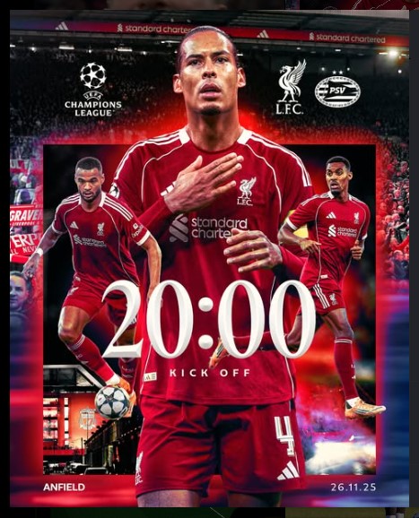 Liverpool vs PSV: Reds Seek Redemption in Crucial Champions League Clash at Anfield