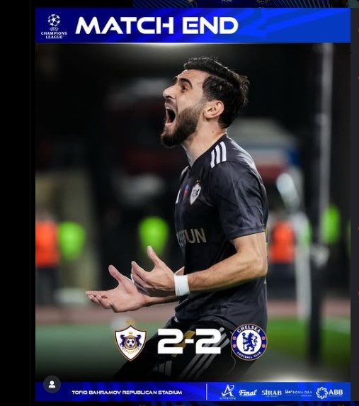 Qarabag FK 2โ2 Chelsea: Underdogs Stun the Blues in a High-Intensity Champions League Showdown