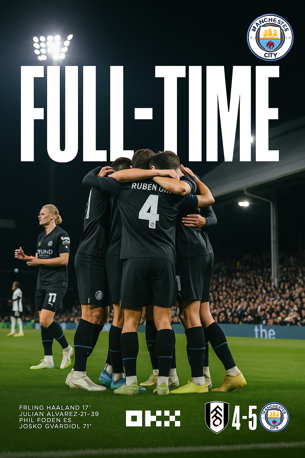 3 Points at Death: Haaland Reaches Historic 100 as City Edge Fulham 5โ4