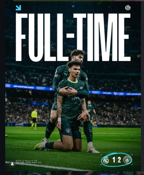 Man City Cook at Bernabéu! Guardiola’s Men Sink Real Madrid 2-1 in UCL Showdown