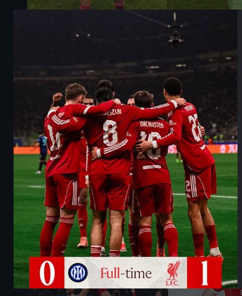 Inter Milan 0-1 Liverpool: Szoboszlai Stunner Ends Inter’s 18-Game UCL Home Unbeaten Run