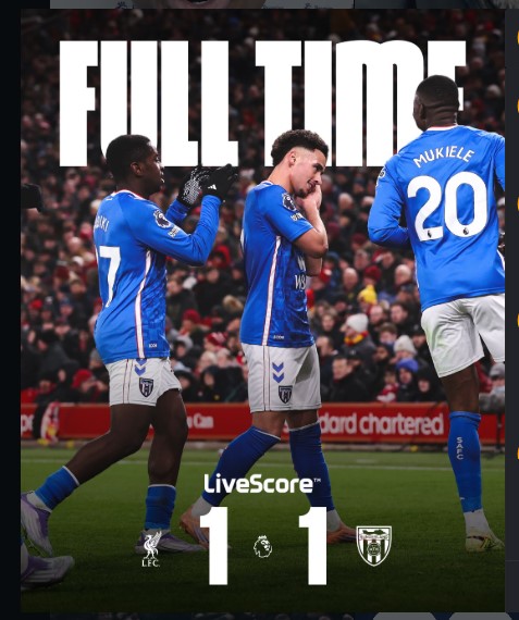 Liverpool 1–1 Sunderland: Reds Held at Anfield as Sunderland Maintain Top-Six Push