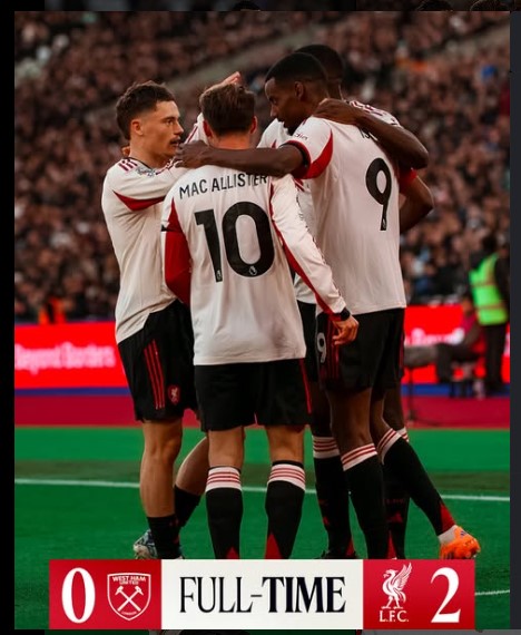 West Ham vs Liverpool: Reds End Losing Streak With 2–0 Victory