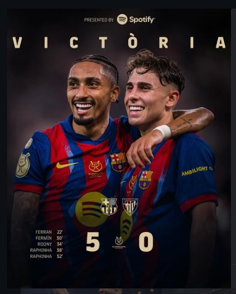 Barcelona 5โ0 Athletic Bilbao: Five-Star Display Sends Barรงa into Spanish Super Cup Final