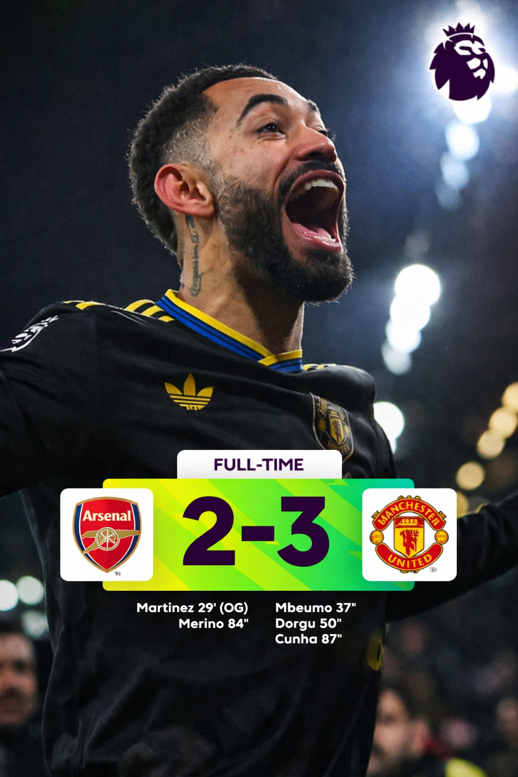 Manchester United Stun Arsenal 3-2 with Dramatic Comeback at the Emirates