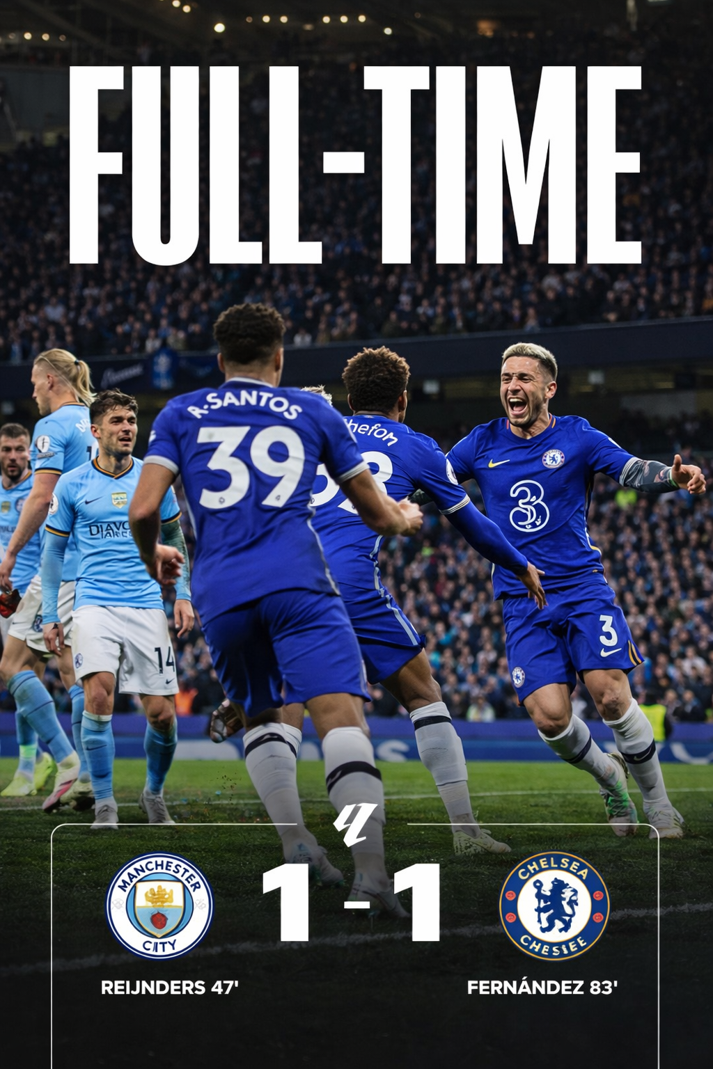 Chelsea Hold Manchester City 1-1 in Gritty Draw as Calum McFarlane Impresses on Senior Debut