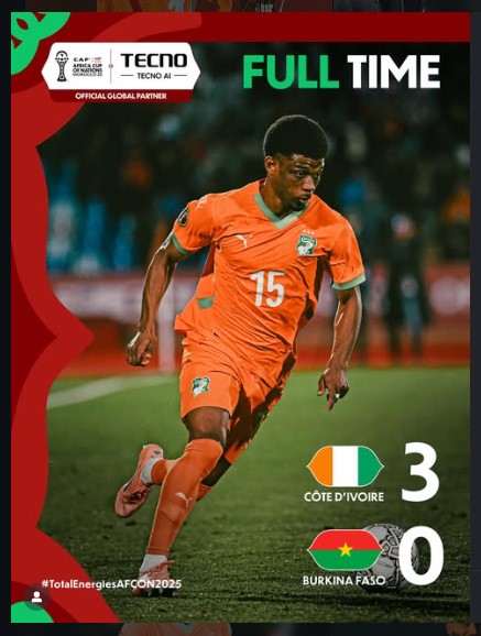 Dazzling Diallo Shines as Ivory Coast Thrash Burkina Faso 3-0 to Reach AFCON Quarter-Finals