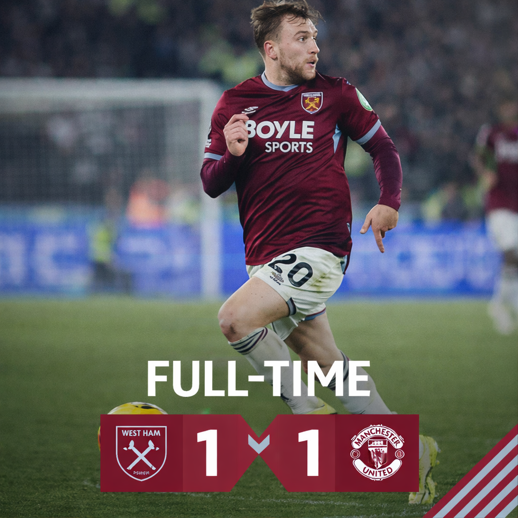 Seskoโs Last-Gasp Volley Rescues Manchester United in 1-1 Thriller at West Ham