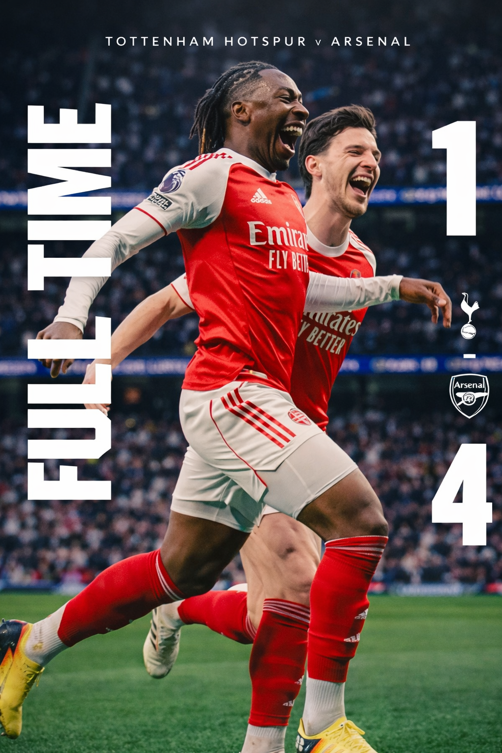 Arsenal Thrash Tottenham 4-1 as Eze and Gyökeres Braces Send Title Message