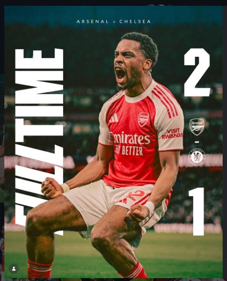 Arsenal 2-1 Chelsea – Gunners Stretch Lead Over Man City in Premier League Title Race
