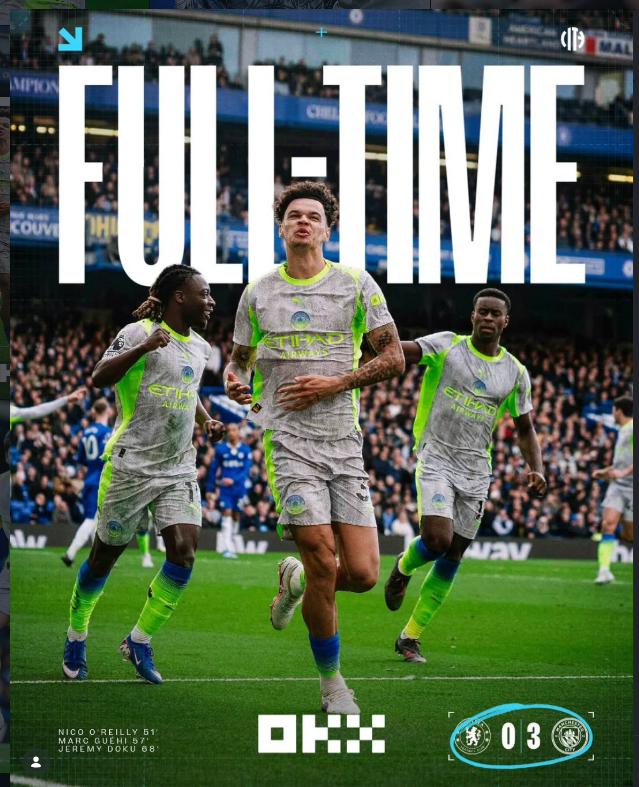 Chelsea 0-3 Man City: City Close Gap on Arsenal in EPL Title Race