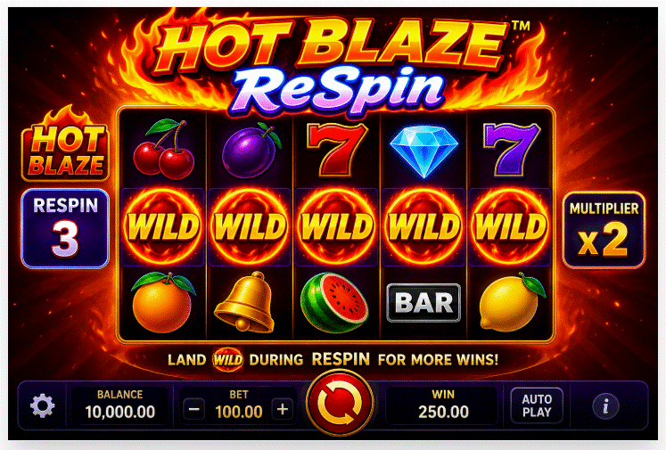 How to Play HOT BLAZE ReSpin Casino Game Guide