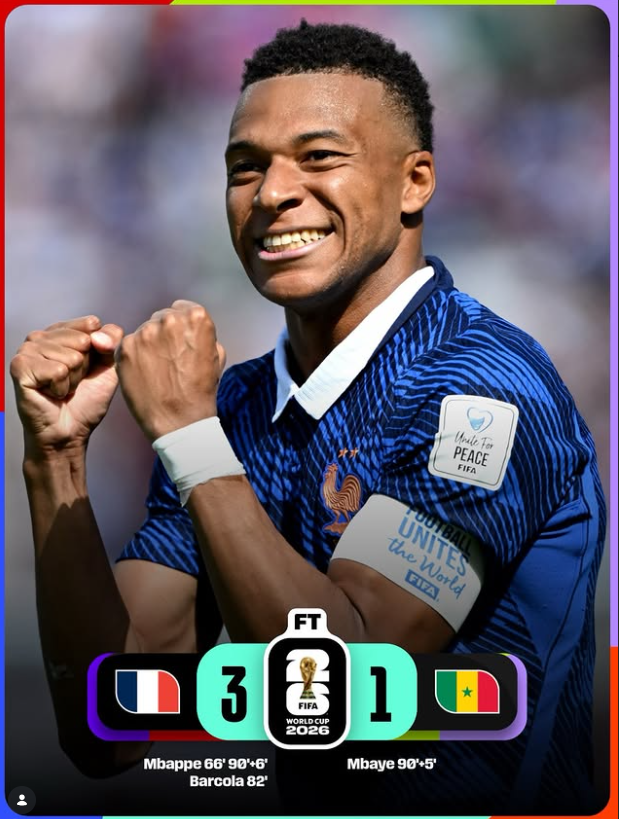 France 3-1 Senegal: Mbappé Breaks Records as Les Bleus Launch World Cup Campaign in Style