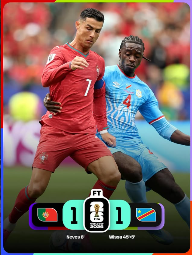 DR Congo 1-1 Portugal: Leopards Earn Historic World Cup Point as Ronaldo’s Portugal Frustrated