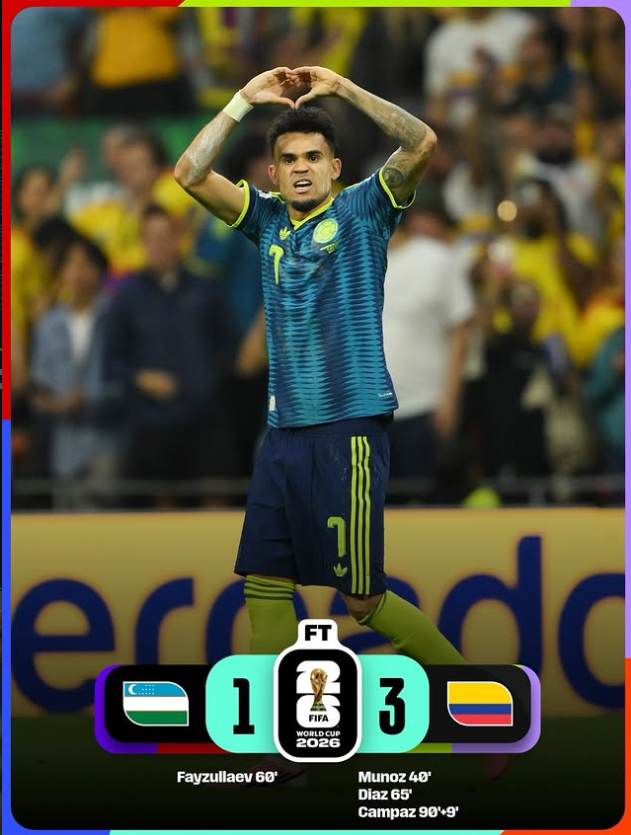 Luis DÃaz Inspires Colombia to Dominant 3-1 Victory Over Uzbekistan at FIFA World Cup 2026
