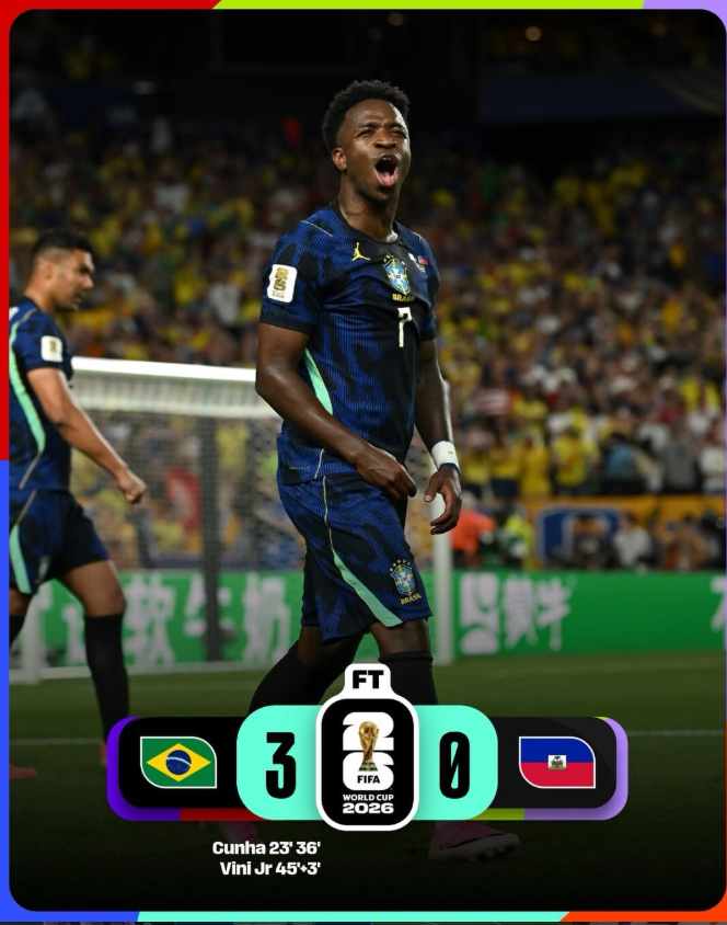 Brazil vs Haiti Result: VinÃcius Jr and Cunha Lead Brazil to 3-0 Victory
