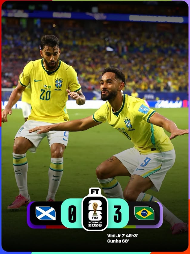 Brazil vs Scotland Result: Neymar Returns as Vinรญcius Inspires Big Win