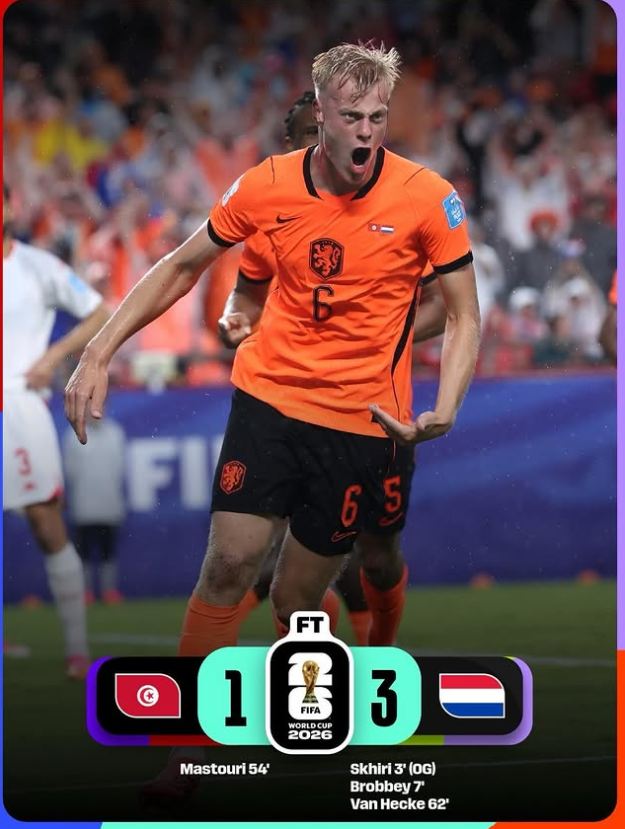 Tunisia vs Netherlands Result: Dutch Seal Group Victory in Strong Fashion