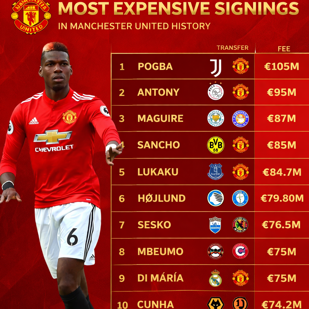 Manchester United’s Most Expensive Signings Ever