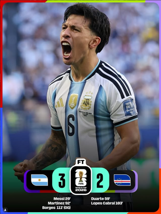 Argentina vs Cape Verde Result: Messi Leads Champions Past Brave Blue Sharks